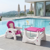 Chaise haute bébé 3-en-1 au design moderne avec bureau et chaise à bascule, plateau en plastique de qualité alimentaire pour repas de bébé, utilisable également dans le salon