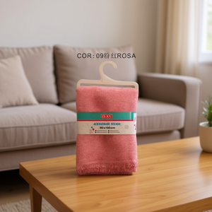 Fodera per cuscino ILAN in tessuto effetto lino 80x100cm Rosa - Product Image 3