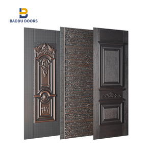 BOWDEU DOORS panneau de peau de porte en acier laminé à froid décoratif sécurité extérieur antivol porte allemagne usine en gros - Product Image 3