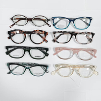 Monture de lunettes de vue unisexe en acétate de moyenne épaisseur, charnière à ressort, verres anti-rayures, faible MOQ, approvisionnement direct usine
