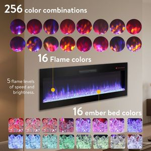 Smart 50 <b>Fireplace</b> Heater Wall Mount in Wall Design Model D0100X3241T With Remote App Control Smart WiFi-enabled Firepl - Product Image 3