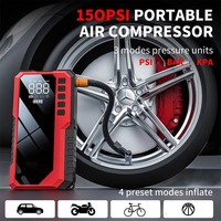 Démarreur de voiture portable 12V 600A de crête 6400mAh avec compresseur d'air, gonfleur de pneus et batterie externe pour voitures essence et diesel 103450