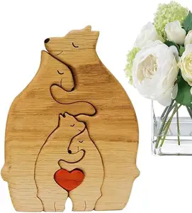custom puzzle wood crafts animal puzzle wooden bear 3d puzzle wood gift for kids Parents