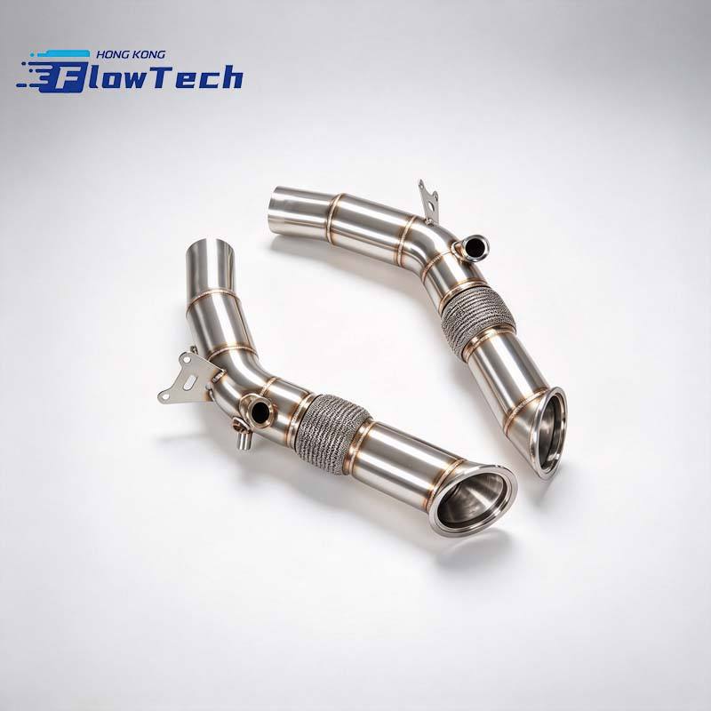 FlowTech T304 Stainless Steel High Performance Downpipe with Brushed ...