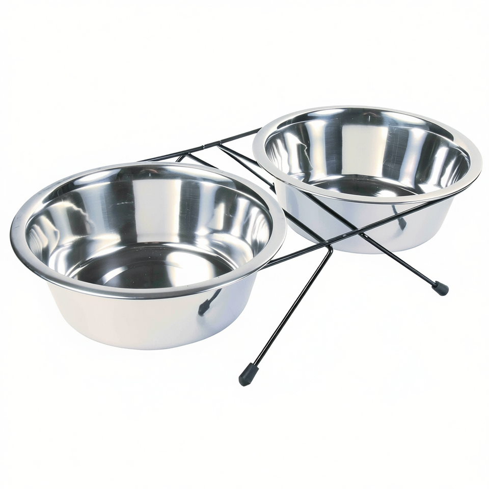 TRIXIE 24833 2x1.8L Stainless Steel Pet Feeder Set - Elegant Bowls for Dogs