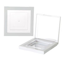 Boîtier cosmétique vide carré minimaliste en ABS PETG 60*60*10MM avec fenêtre pour emballage de poudre de maquillage – Vente en gros