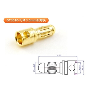 Juego de Conectores de Bala Chapados en Oro de 3.5mm Amass GC3510-F GC3510-M, Corriente Continua de 25A para Motor RC y ESC - Product Image 3