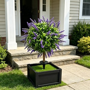 Soft Fragrant Round Lavender Floral Orb with solid <b>ground</b> <b>stake</b> base <b>for</b> garden lawn roadside villa courtyard fresh - Product Image 3