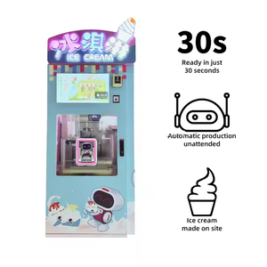 เครื่องทำไอศกรีม 3 รสชาติแบบอัตโนมัติเต็มรูปแบบ เครื่องขายไอศกรีมเชิงพาณิชย์พร้อมระบบชำระเงินด้วยเหรียญ ธนบัตร และบัตร - Product Image 4