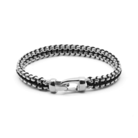 Bracelet tressé unisexe en acier inoxydable 316L plaqué or, fait main, étanche, style classique et tendance, idéal comme cadeau