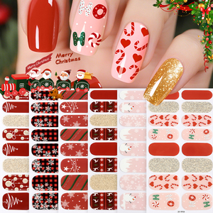 Desain baru 16 strip ramah lingkungan tidak beracun tahan lama mengkilap tipis Foil emas cap seni kuku stiker dekorasi Natal - Product Image 4