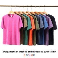 Kaos Rajut Kasual Oversize Unisex 230 GSM 100% Katun Acid Wash Sublimasi Custom 3D untuk Drop Shoulder Polos