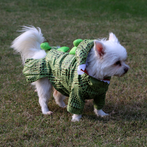 Costume de crocodile vert pour animaux de compagnie, tenue d'Halloween pour chien, vêtements de transformation pour petits chiens - Product Image 1