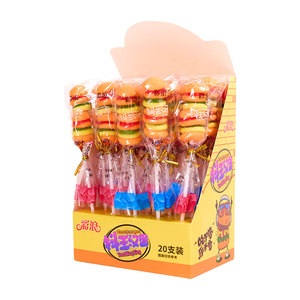 Halal Hamburguesa Caramelo Clásico Venta Caliente OEM Sandía Sabor Afrutado Ventas Directas de Fábrica Amor Fortuna Caramelo Dulce Sabor Agrio - Product Image 3
