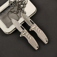 Couteau miniature EDC portable en acier CN D2 et alliage de titane pour camping, survie, usage domestique et fruits