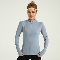 Veste de fitness grande taille pour femme avec poches élastiques respirantes pour la course à pied Yoga-Logo avant