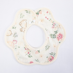 مريلة أطفال من الموسلين، مريلة أطفال قطنية قابلة لإعادة الاستخدام، مريلة أطفال قطنية ناعمة بنقوش جاهزة - Product Image 2