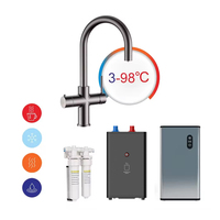 Iwater Haute Qualité Chrome 4 En 1 Mélangeur Chaud Froid Filtration De Cuisine Robinets Et Robinets Chauffe-Eau Électriques Ensemble De Machine À Ébullition