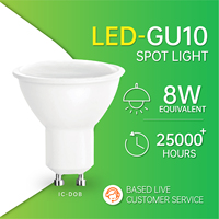 Ampoule LED GU10 en gros 8W 720lm Blanc Froid 6000K Large Plage de Tension 165-265V Projecteur LED 25000h