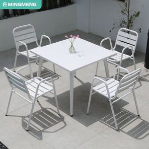 Silla de comedor informal para exteriores con diseño moderno de ratán de hierro, silla de Metal para jardín y patio, silla de Camping para uso exterior de restaurantes - Product Image 6