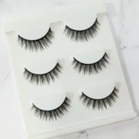 3 paires de faux cils 3D faits à la main, longs et épais, en fibres synthétiques, réutilisables, maquillage des yeux