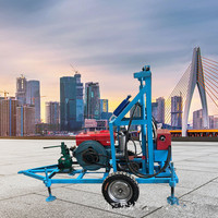 Foreuse hydraulique diesel portable professionnelle pour puits d'eau, portée max. 150 m, avec moteur, roulement, boîte de vitesses et pompe – Installation facile