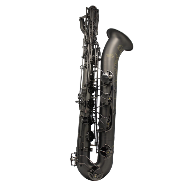 High Grade Eastern Music Matt Black Baritone Saxophone EB Tone Performance Full Body Hand Engraving EMB400FY Easy Install