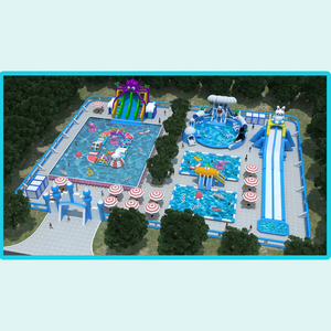 Parque Acuático Inflable Combinado, <span class=keywords><strong>Castillo</strong></span> Hinchable Flotante Gigante con Pared de Escalada, Accesorios para Piscina para Fiestas de Verano - Product Image 4