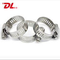 Collier de serrage à vis sans fin de type américain passivé et étanche de 1 pouce et 3/4 pouce en acier inoxydable 304 316 réglable