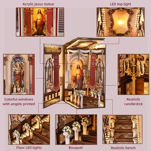 Hamaileon Kit miniature 3D en <span class=keywords><strong>bois</strong></span> à monter soi-même, modèle de construction artisanal en <span class=keywords><strong>bois</strong></span> pour adultes de 14 ans et plus, décoration d'étagère, vente en gros personnalisée - Product Image 3