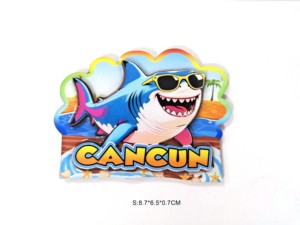 Tùy Chỉnh Mexico Cancun Sinh Thái Biển Biểu Tượng Cảm Xúc 3D Hình Chữ Nhật MDF Epoxy Thân Thiện Với Môi Tùy Chỉnh Hình Dạng Tủ Lạnh Gỗ Du Lịch - Product Image 3