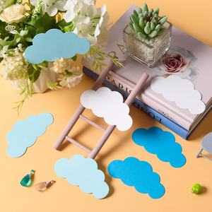 Forme <span class=keywords><strong>de</strong></span> nuage blanc et bleu papier cartonné découpé 4 pouces papier nuage décoration <span class=keywords><strong>de</strong></span> classe pour tableau d'affichage, décoration murale <span class=keywords><strong>de</strong></span> fête - Product Image 4