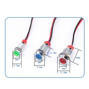 Luz indicadora metálica LED, lámpara piloto con cable de 15 cm, 6 mm, 8 mm, 10 mm, 12 mm, 5 V, 6 V, 12 V, 24 V, lámpara de señalización impermeable - Product Image 3