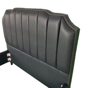 Letti in Legno di Alta Qualità Misura King Size con <span class=keywords><strong>Testiera</strong></span> Alta e Morbida in Tessuto Vellutato - Product Image 2