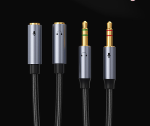 Câble d'extension pour <span class=keywords><strong>casque</strong></span> plaqué or 1m 2m 3m, double mâle vers double femelle, câble audio pour microphone de <span class=keywords><strong>casque</strong></span>, extension audio haute fidélité - Product Image 4