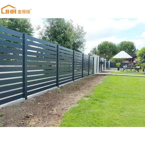 JHR Powder Coating Privacy Fence Used for Garden School Hotel Artificial Fence Wood Fence Panels Wholesale High Quality Aluminum