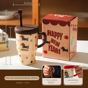 Taza de Cerámica de Alta Calidad con Tapa, Diseño de Tapa Abatible, Gran Capacidad, Ventosa para Uso en el Hogar y <span class=keywords><strong>la</strong></span> Oficina, para Café - Product Image 2