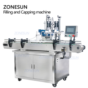 ZONESUN ZS-AFC1 Double Tête Magnétique Pompe Compte-gouttes Bouteille Rotatif Machine de Capsulage Remplissante Liquide Ligne - Product Image 4