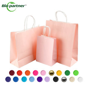 Takeaway thực phẩm quần áo vận chuyển bưu phẩm có thể giặt Kraft Quà Tặng Tote bao bì Kraft nâu túi giấy với xử lý - Product Image 1