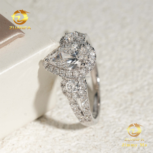 <span class=keywords><strong>Bague</strong></span> de <span class=keywords><strong>fiançailles</strong></span> en <span class=keywords><strong>or</strong></span> <span class=keywords><strong>blanc</strong></span> 14 carats sur mesure, certifiée IGI, pour femme, magnifique, avec un diamant de laboratoire de 1 carat en forme de poire - Product Image 5