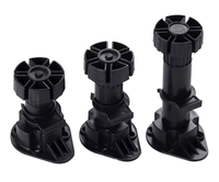 Pieds de canapé et de meuble réglables en plastique, pieds de nivellement de haute qualité pour meuble, noirs