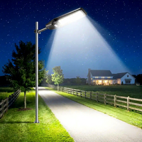 Lampe LED solaire 2-en-1 intégrée avec 20 lentilles, qualité commerciale, pour éclairage de rue et sécurité de parking, batterie haute capacité 15000 mAh