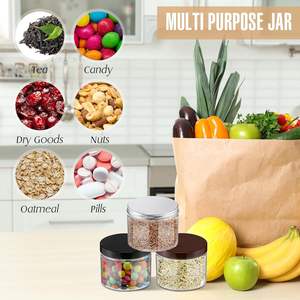 कस्टम 100 मिलीलीटर 200 मिलीलीटर 8 औंस 12 औंस 500 मिलीलीटर स्पष्ट सफेद काले एम्बर चौड़ा मुंह कॉस्मेटिक कंटेनर प्लास्टिक पालतू जार - Product Image 4