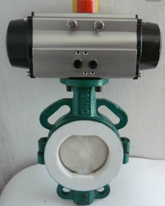 Corps <span class=keywords><strong>et</strong></span> <span class=keywords><strong>disque</strong></span> de type fendu de matériel de la vanne papillon WCB de gaufrette doublés par PTFE avec le PTFE - Product Image 5