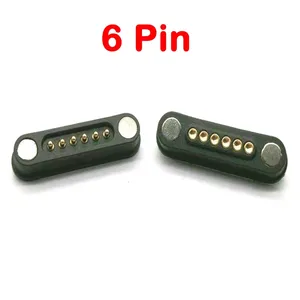 3A Magnetic Pogo Pin Connector 6 Positions Pitch 2.2 MM Spring Loaded Pogopin Male Female 6Pin DC Power Socket