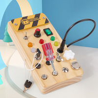 Juguete Educativo de Madera para Niños, Tablero de Actividades LED, Simulación de Circuitos, Interruptores, Desmontaje y Montaje