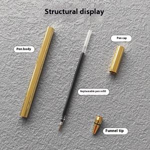 Stylo en laiton hexagonal de haute qualité multi-finition miroir poli chromé argent doré or Rose Gunblack 1.0mm pour le sport - Product Image 4