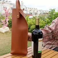 Sac d'emballage pour vin réutilisable en plein air, sac de transport pour bouteille de vin en similicuir avec poignée, sac cadeau pour bière, sac cadeau pour fête