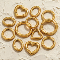 Fermoirs à ressort en acier inoxydable plaqué or 18 carats, connecteurs ronds pour bijoux, accessoires pour la fabrication de colliers et de sacs à main