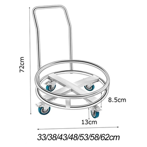 <span class=keywords><strong>Chariot</strong></span> en acier inoxydable avec poignée Support pour marmites avec roues Support mobile pour seaux Support pour bouteilles de <span class=keywords><strong>gaz</strong></span> Support de rangement mobile - Product Image 6